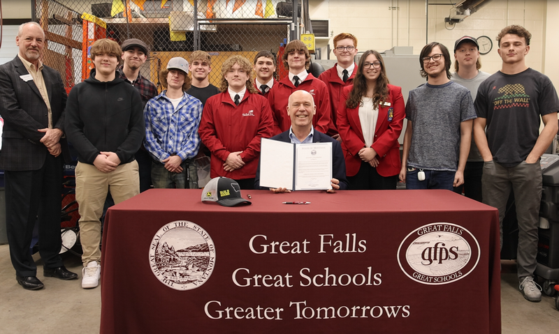 Gov. Gianforte joining GFPS students and industry partners to proclaim February CTE Month in Montana